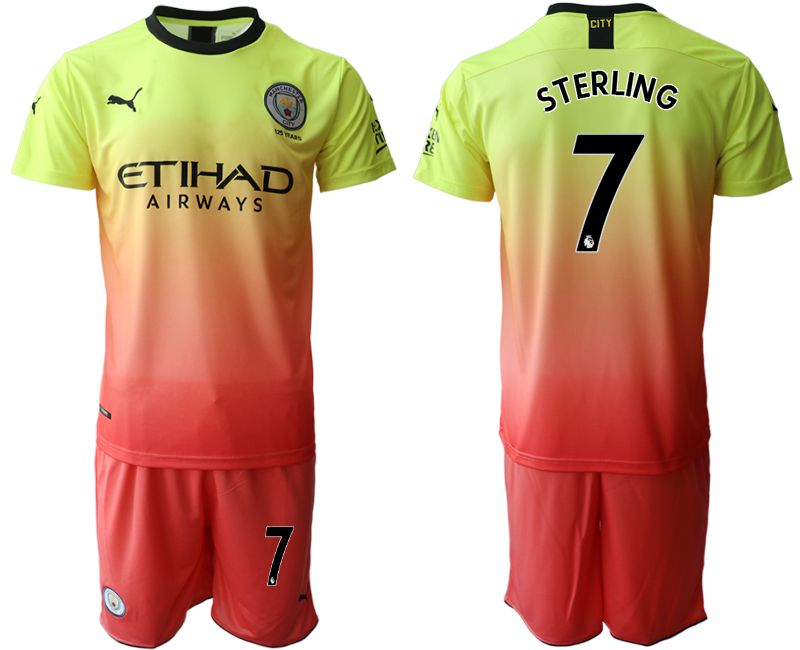 Men 2019-2020 club Manchester City away #7 yellow Soccer Jerseys